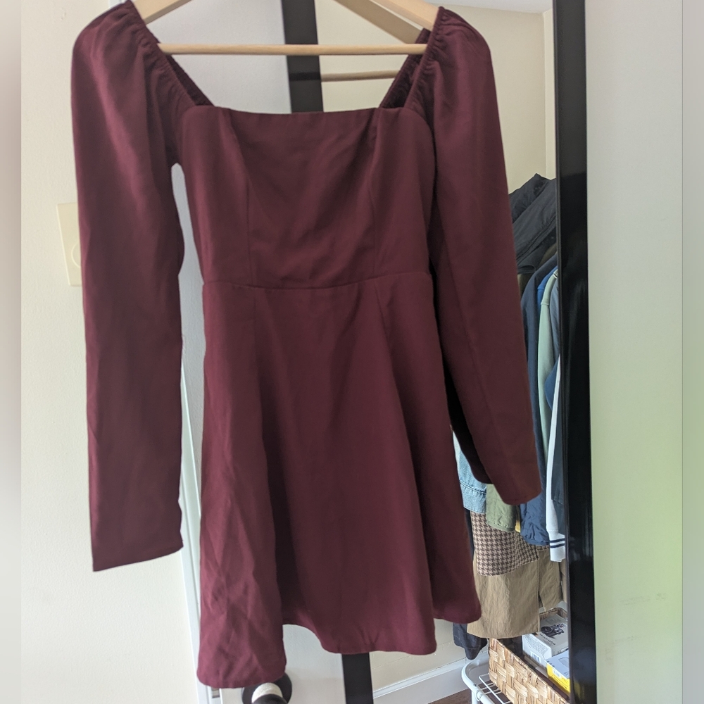Elegant Burgundy Off-Shoulder Dress